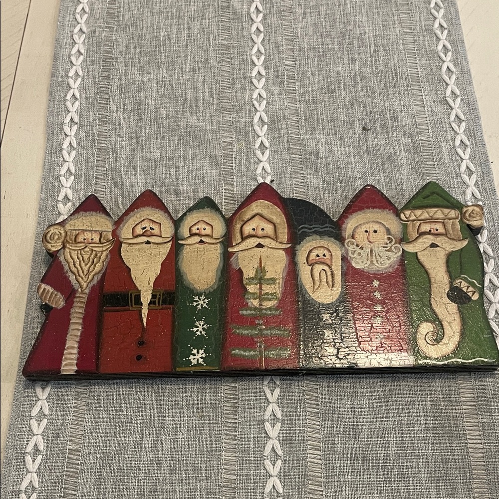 Festive Santa Claus Wooden Decor